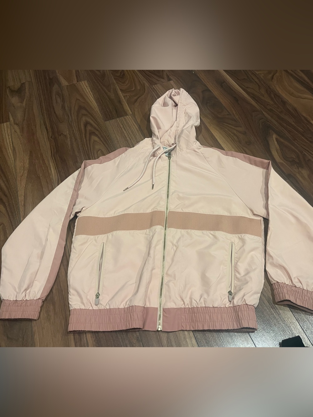 Light Pink Hooded Windbreaker Jacket Forever 21